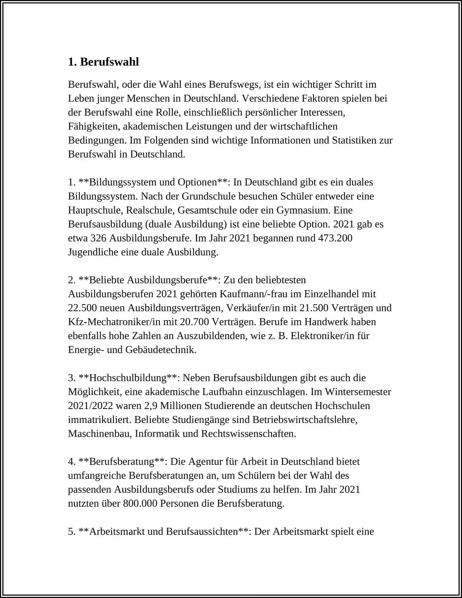 Berufswahl in Deutschland 3