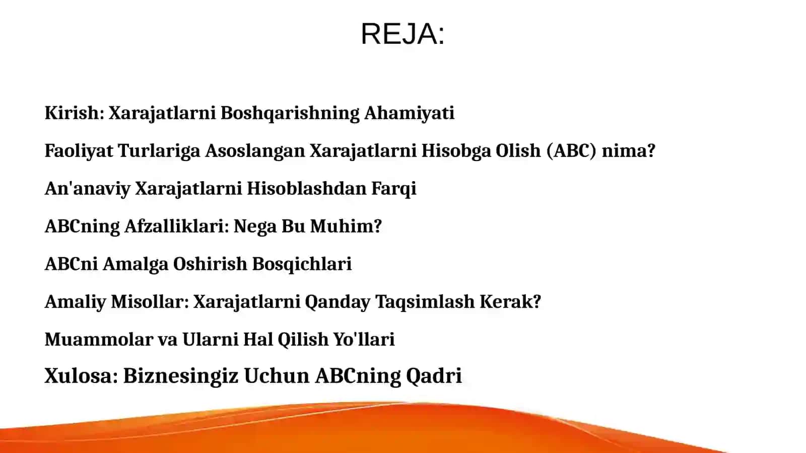 Faoliyat Turlari Bo'yicha Xarajatlarni Hisobga Olish 3
