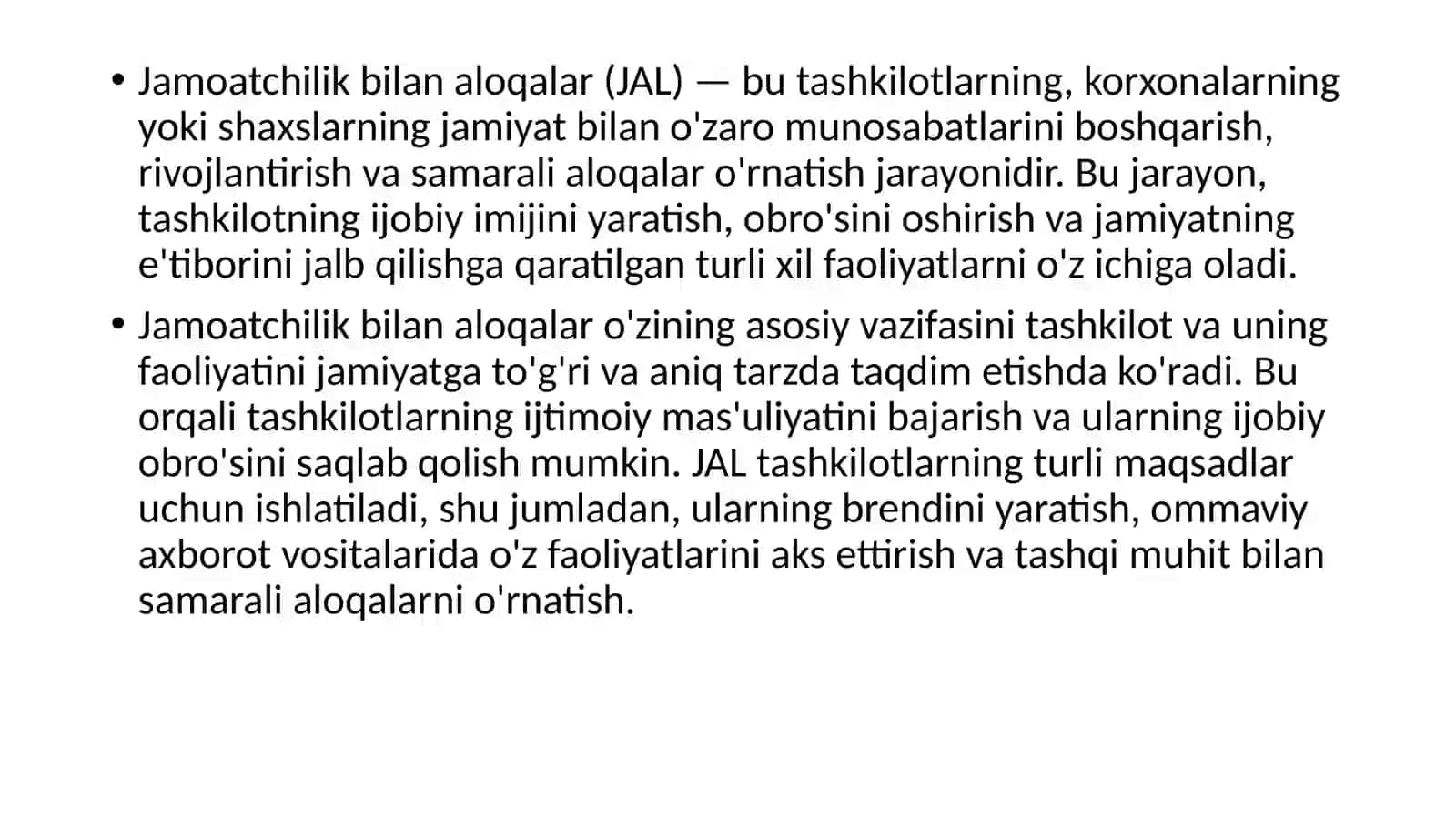 Jamoatchilik bilan aloqalar 3