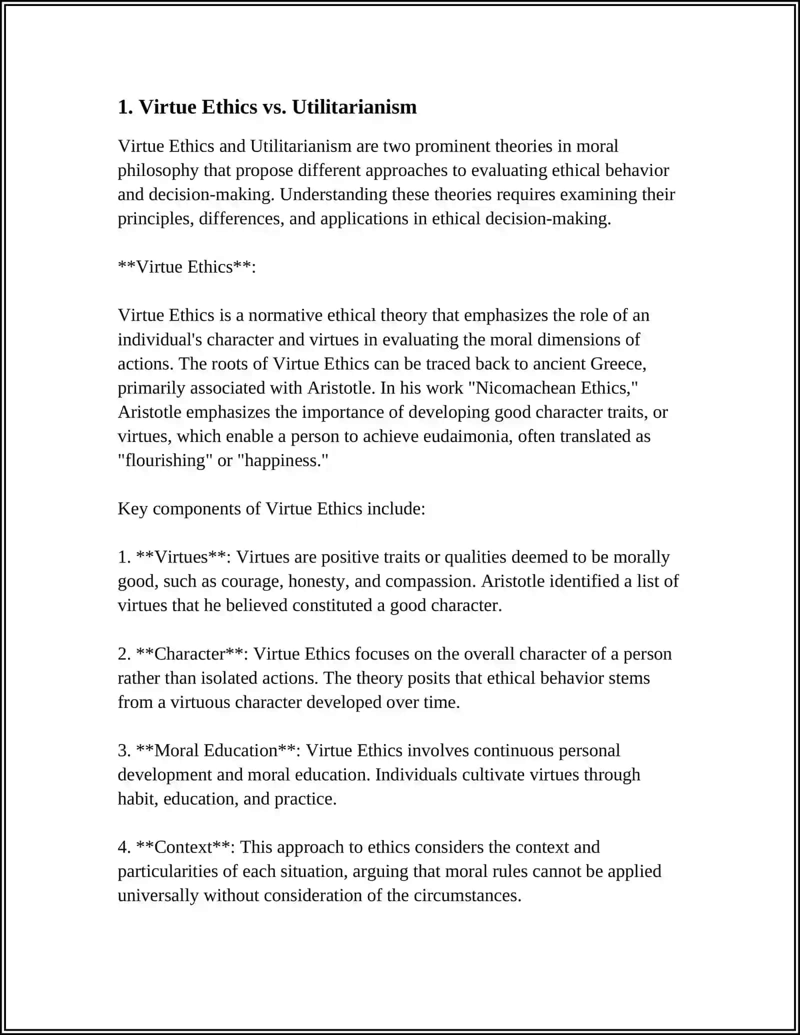 VIRTUE VERSUS EFFECTIVENESS 3