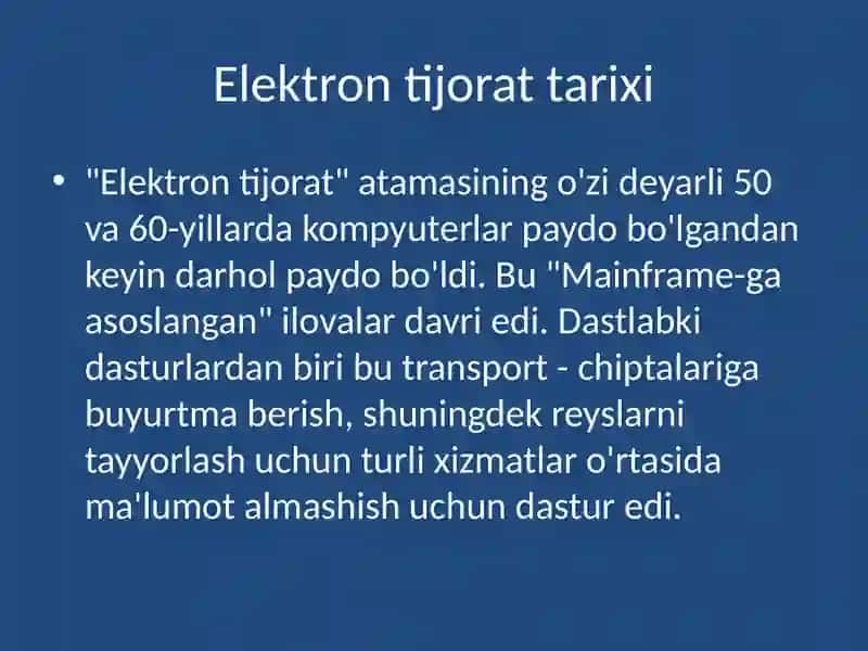 Электрон тижорат фанига кириш 3
