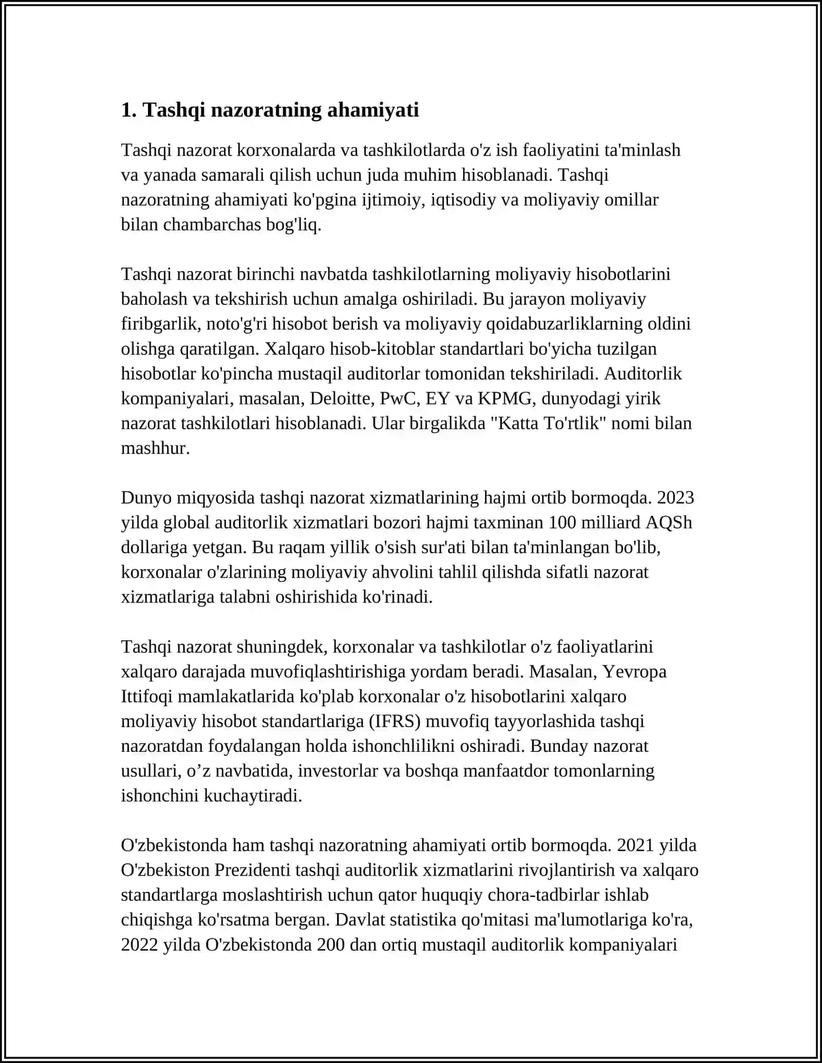 Tashqi nazorat va vizual nazorat qilish 3