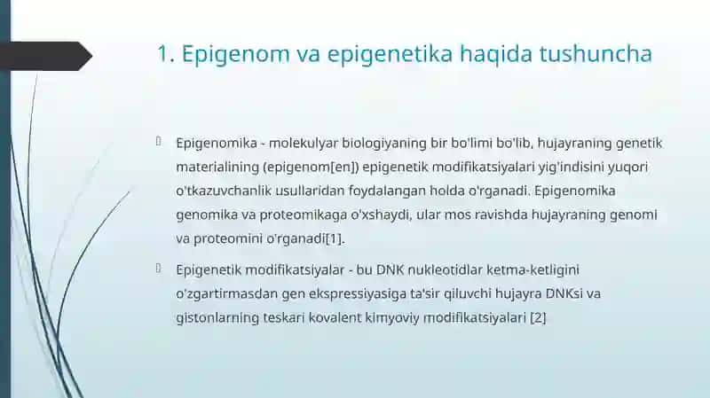 Epigenom va Epigenetika 3