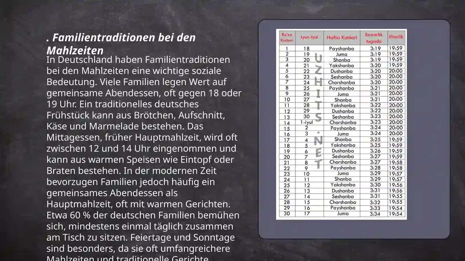 Familientraditionen bei den Mahlzeiten 3