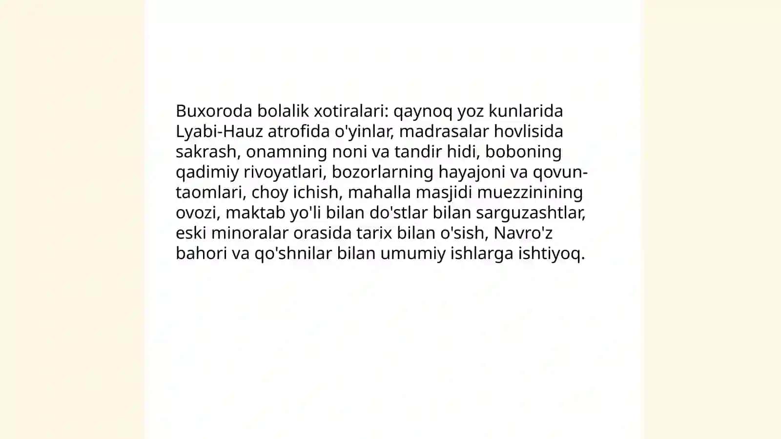 Buxoroda bolalik xotiralari 3