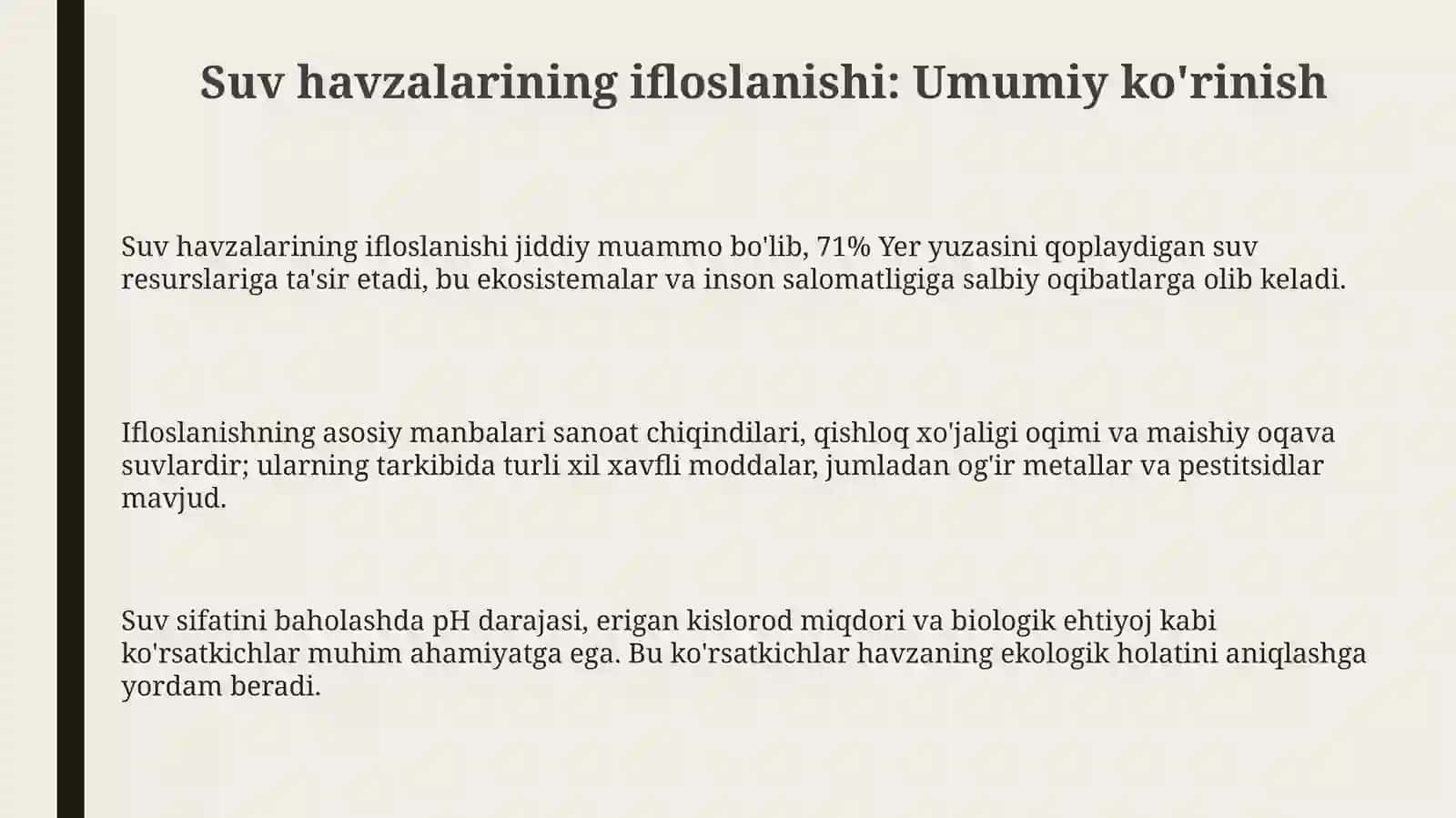 Suv havzalarining ifloslanishi 3