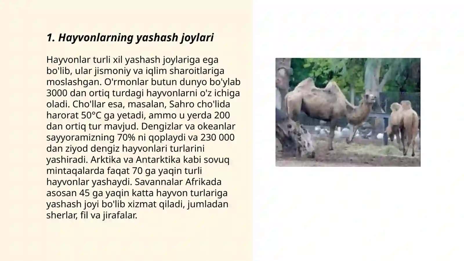Hayvonot olamining hilma xilligi 3