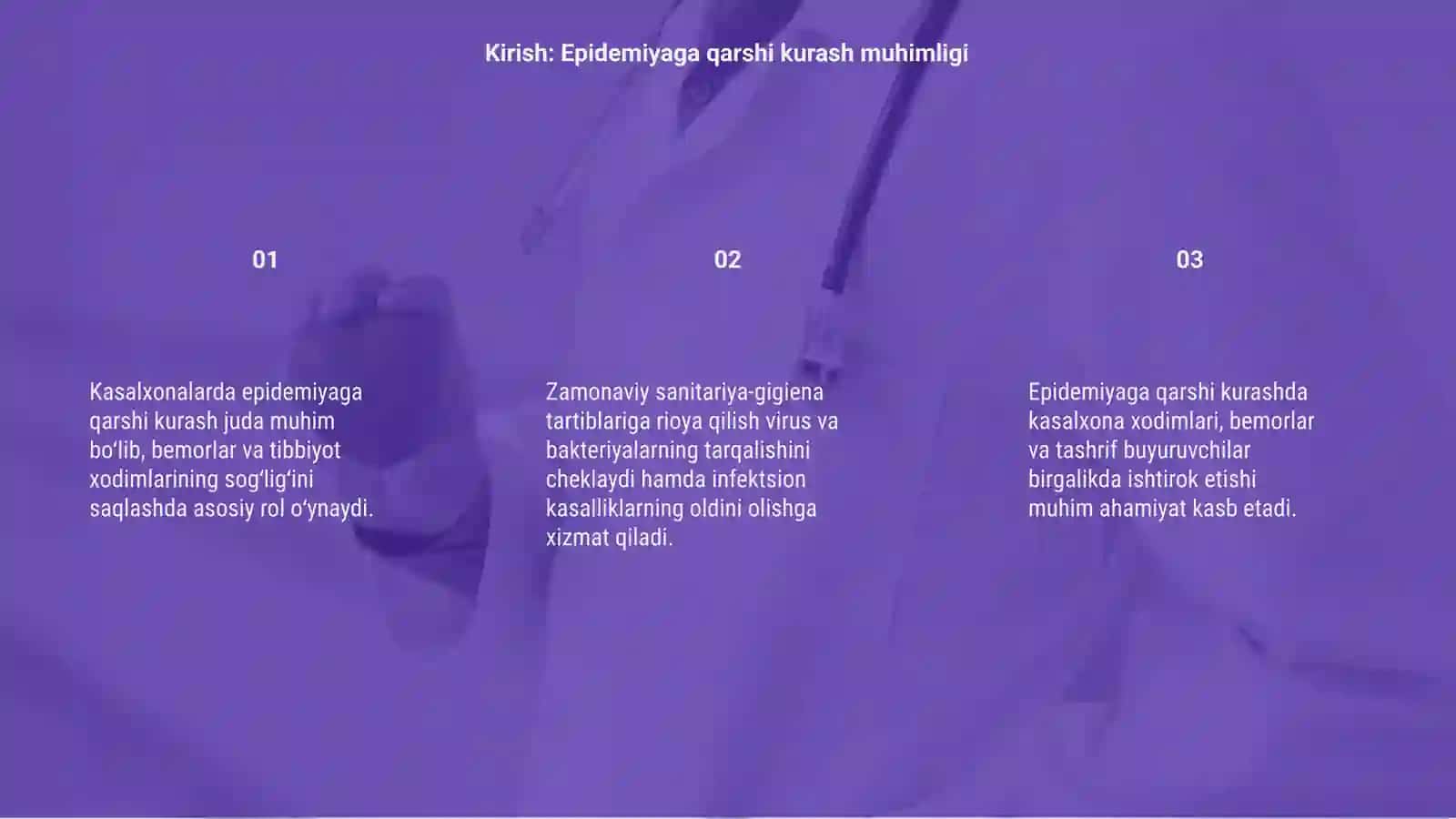 Kasalxonaning epidemiyaga qarshi kurash, sanitar-gigienik tartibi 3