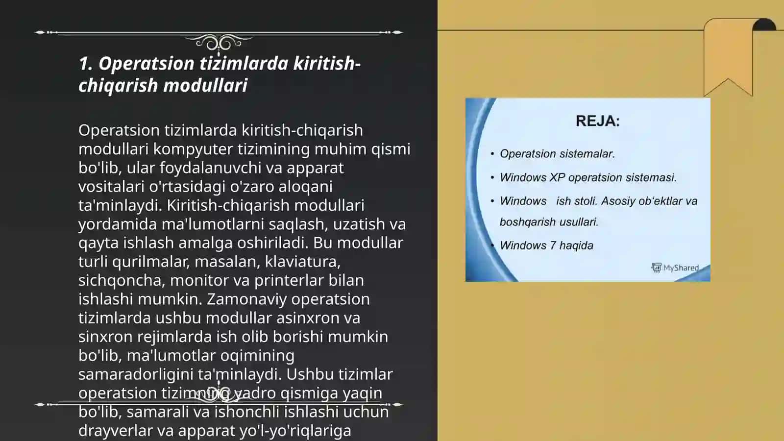Operatsion tizimlarda ma'lumotlarni kiritish-chiqarishni boshqarish 3