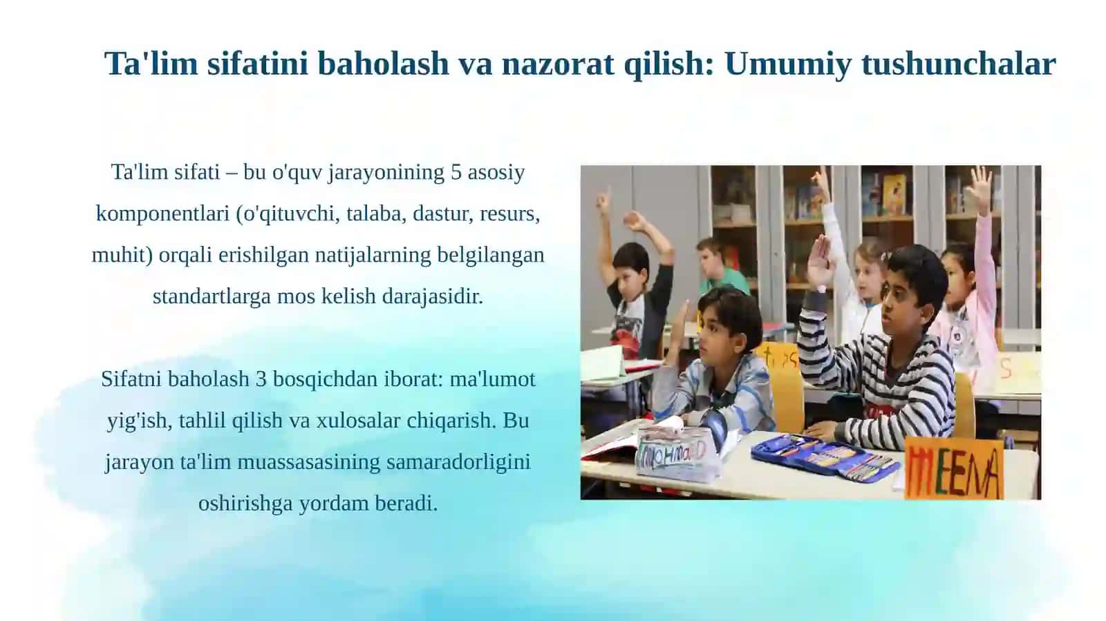 Ta'limsifatinibaholashvanazoratqilish 3