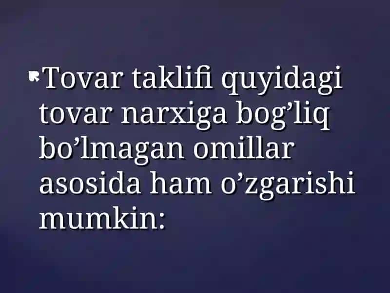 Taklifga tasir qiluvchi boshqa omillar 3