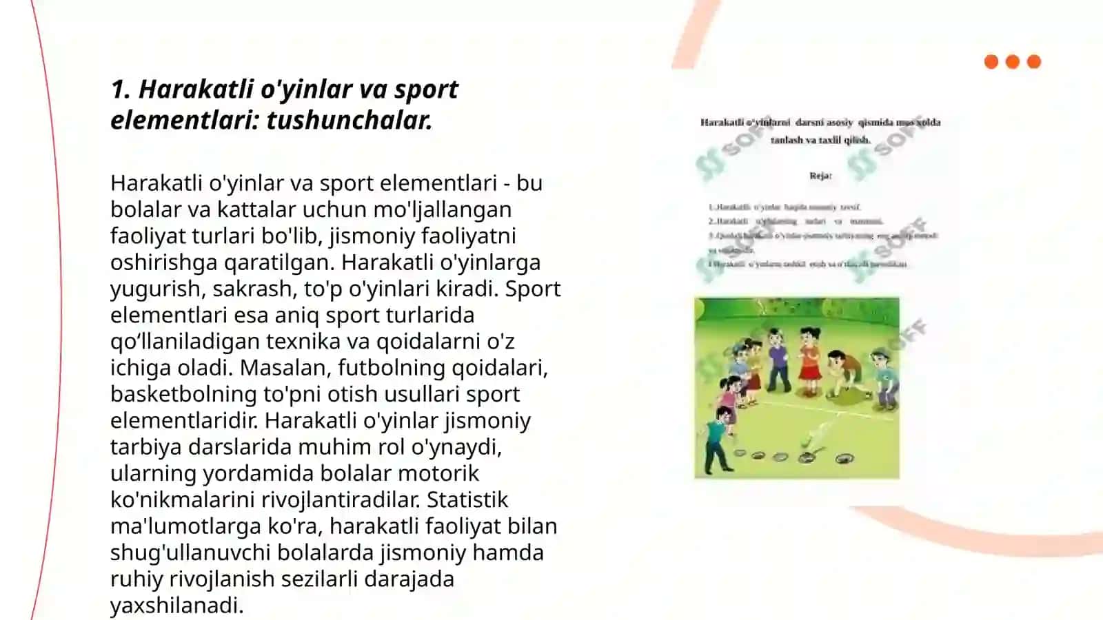 Harakatli o'yinlar va sport elementlari: tushunchalar 3