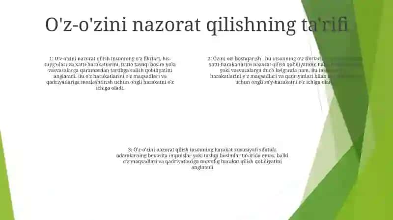 O'zini O'zi Boshqarish Tushunchasi 3