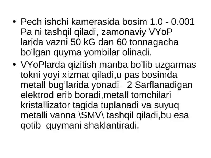 Vakuumli yoy pechlari (VYOP) 3