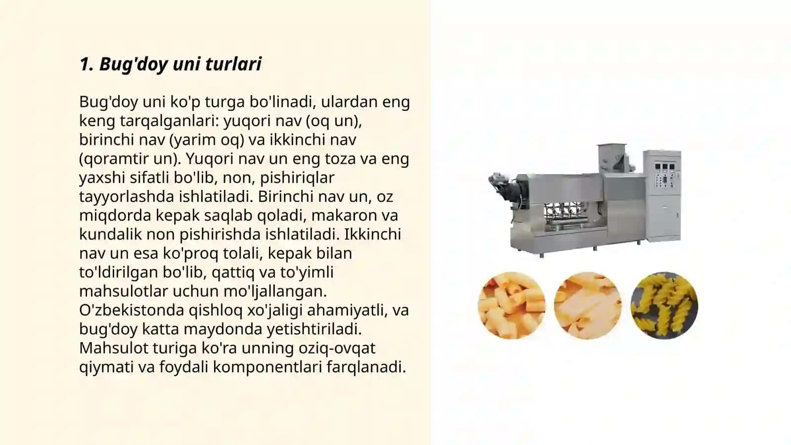 Makaron ishlab chiqarish xom ashyolari 3