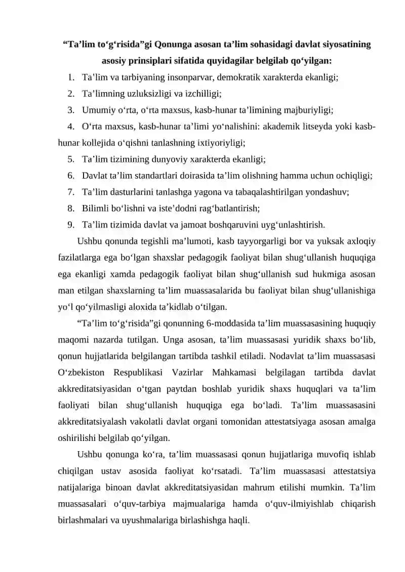 Ta'lim to‘g‘risida Qonun 3