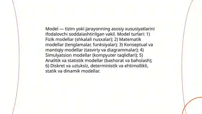 Model va modellashtirish 3