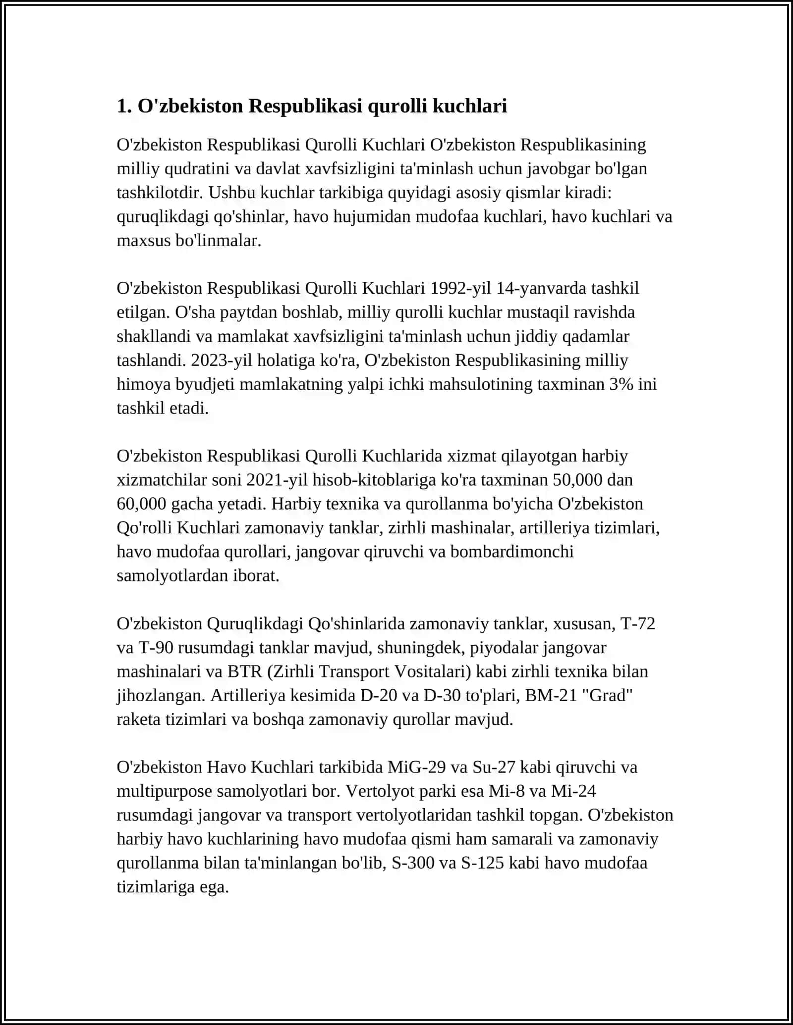 O'ZBEKISTON RESPUBLIKASI MUDOFAA QOBILYATI 3