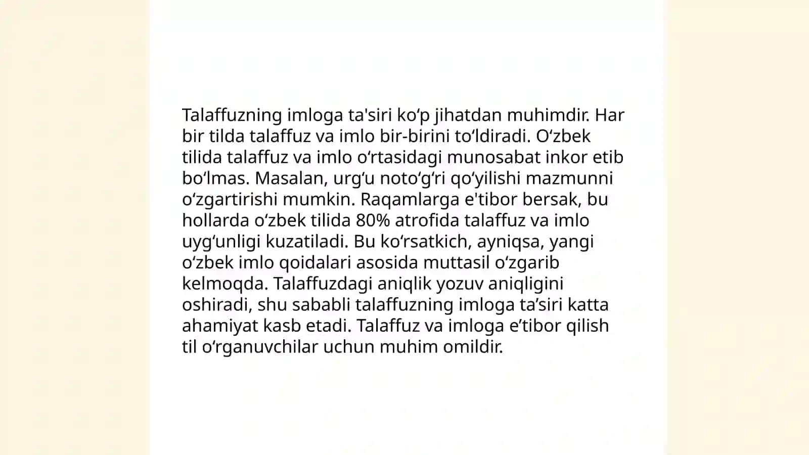 Talaffuzning imloga ta'siri 3