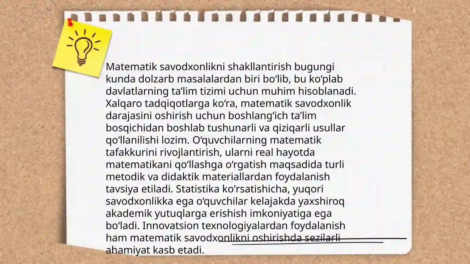 Matematik savodxonlikni shakllantirish 3