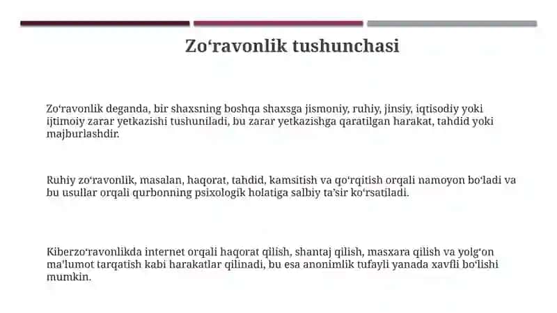 Biz zo'ravonlikka qarshimiz 3