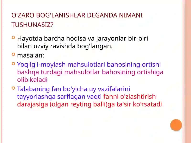 O’zarobog’lanishlarnistatistikadao’rganish 3
