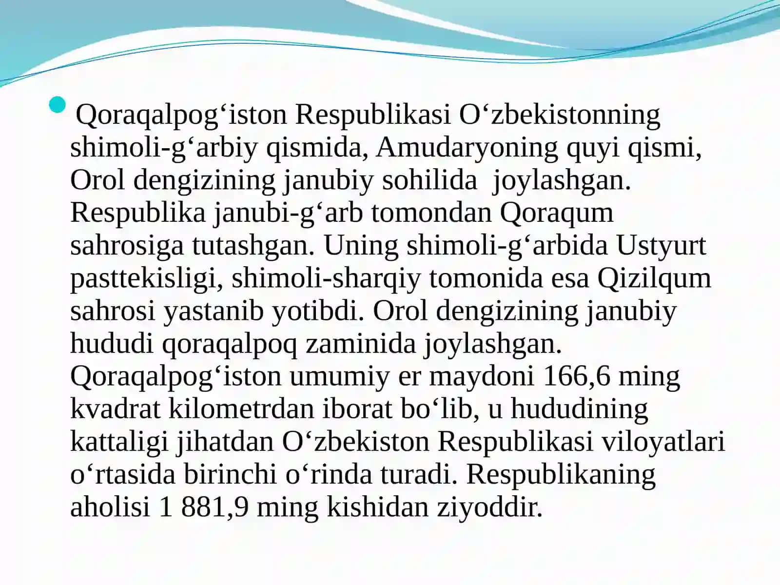Mustaqillik yillarida Qoraqalpog‘iston Respublikasi 3