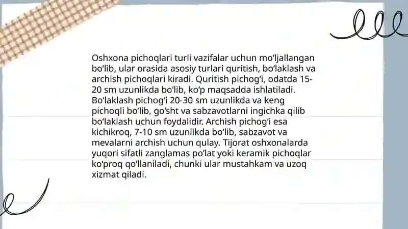 Oshxona pichoqlari 3