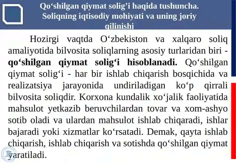 Qo‘shilgan Qiymat Solig‘i 3