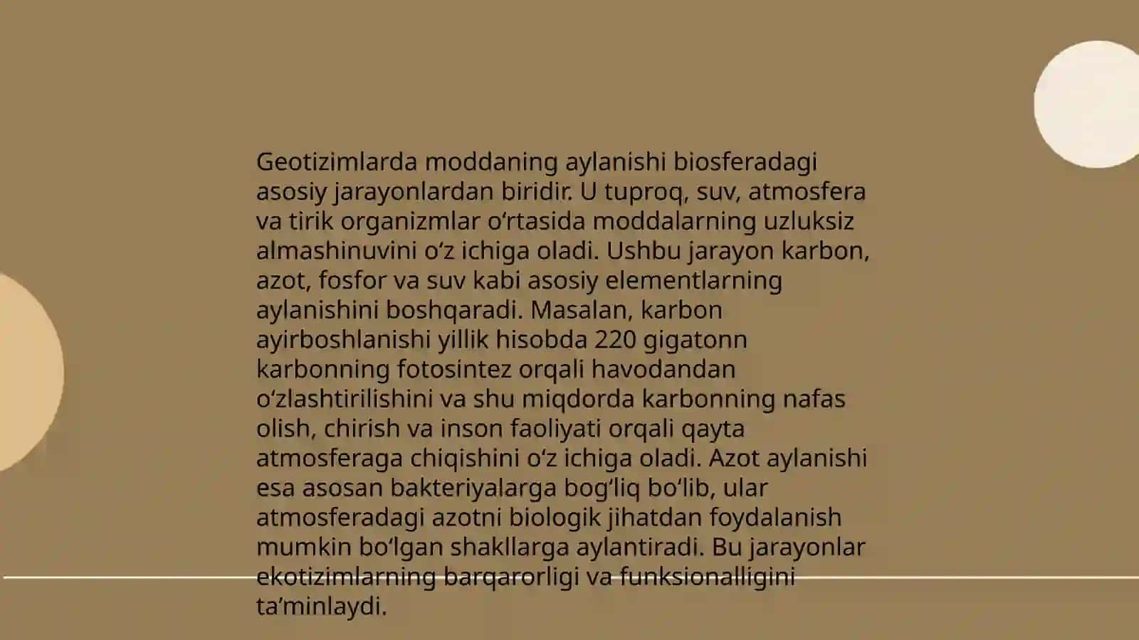 Geotizimlarda modda va energiya almashinuvi 3