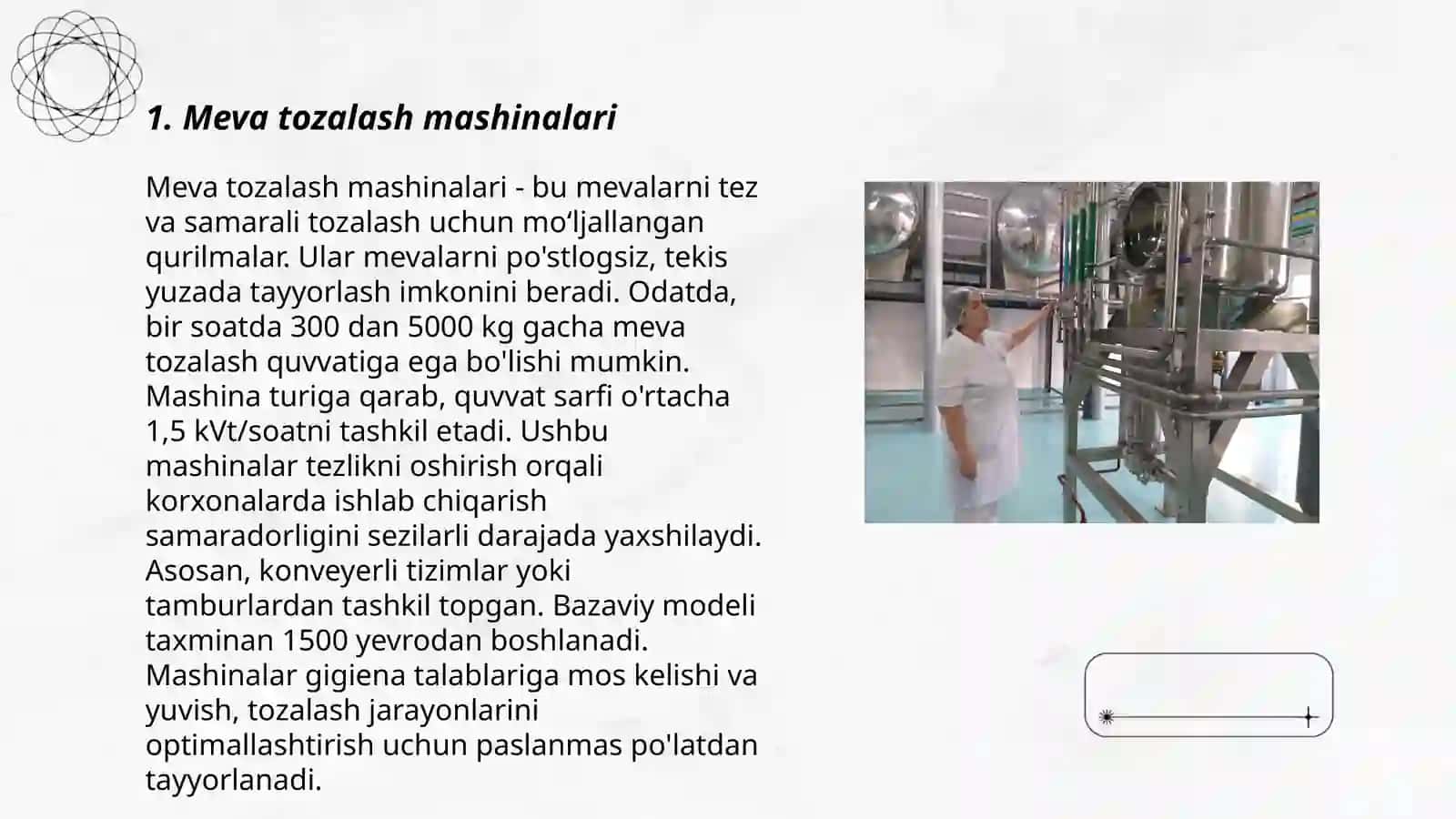 Meva-sabzavot mahsulotlarini dastlabki qayta ishlash mashinalari 3