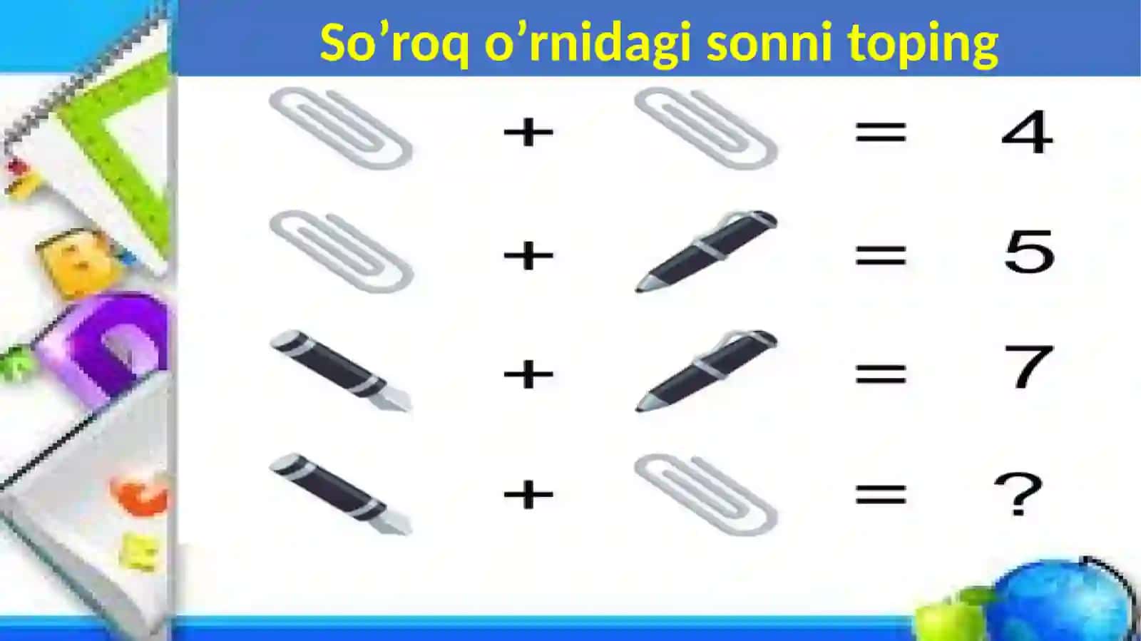 Matematik boshqotirmalar 3