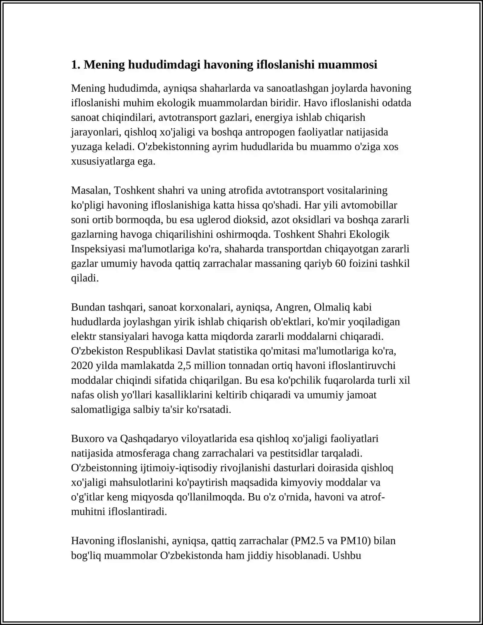 MENING HUDUDIMDAGI EKOLOGIK MUAMMO 3