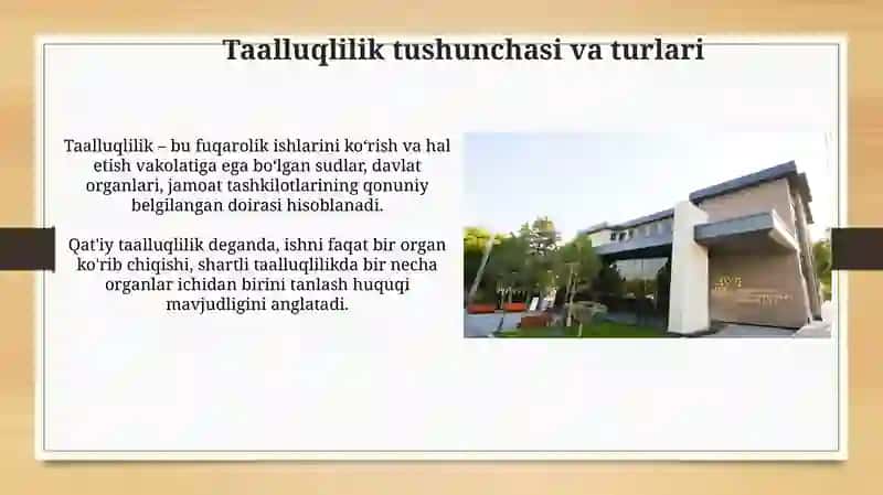 Taalluqlilik va sudlovlilik qoidalari 3