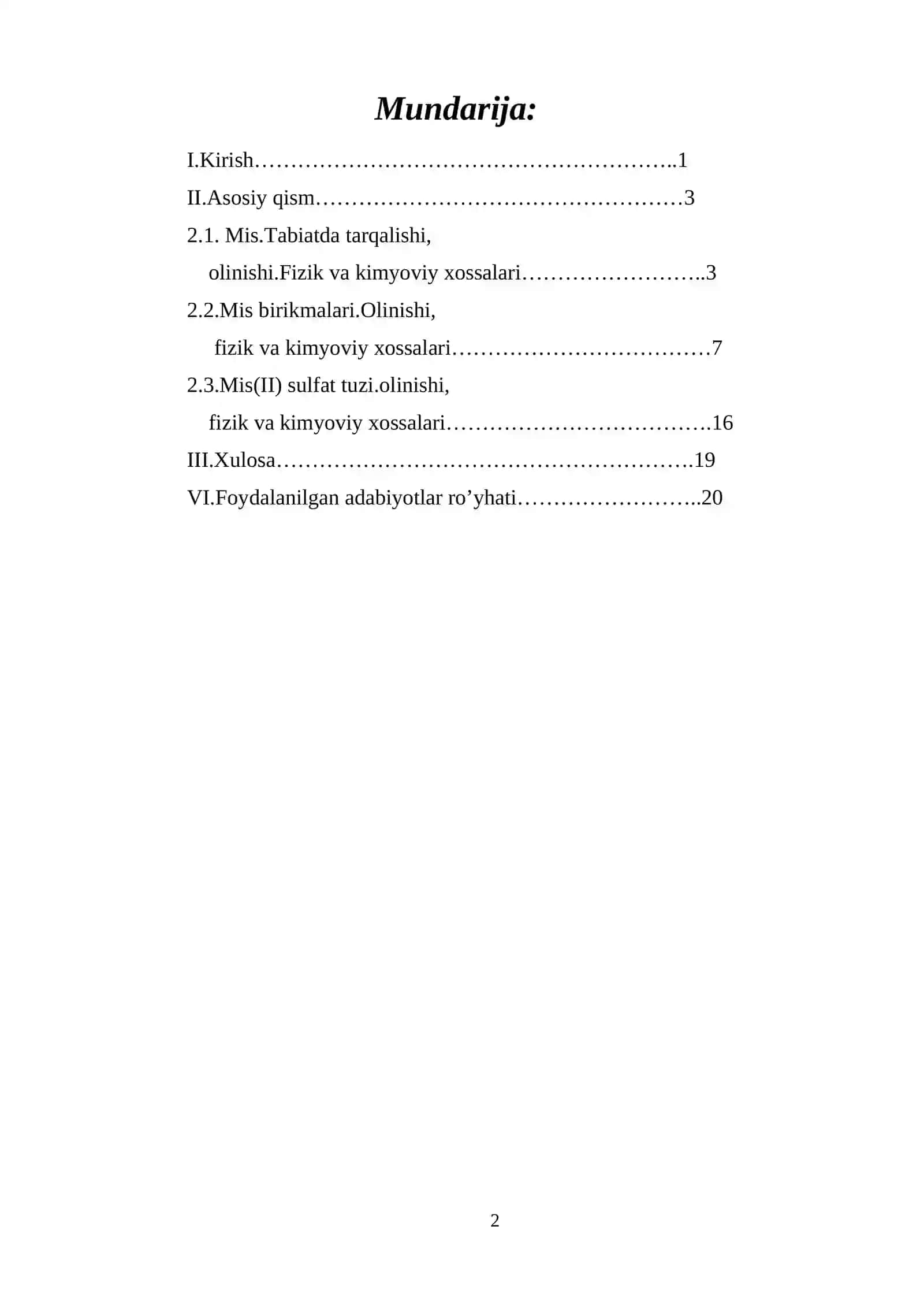 Mis (II) sulfat tuzi.Olinishi va xossalari 3