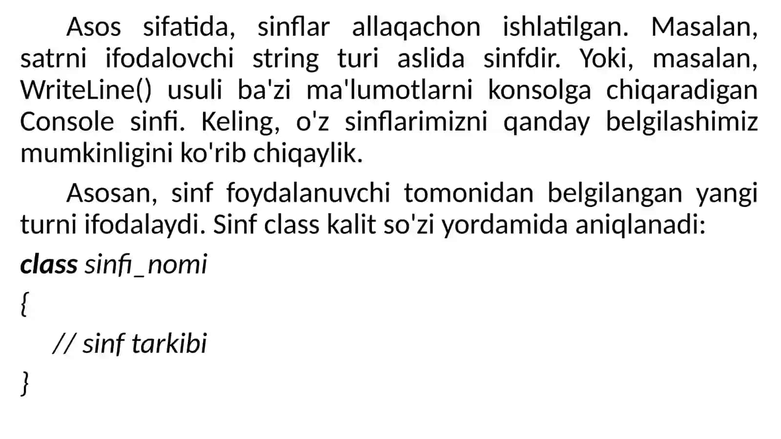 C#tilida Ob’yektga yo`naltirilgan dasturlash 3