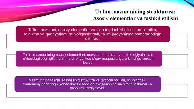 Ta'lim Mazmuni 3