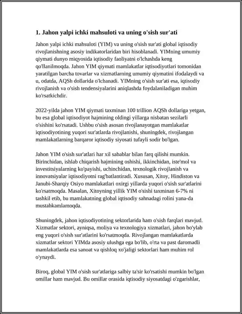GLOBAL IQTISODIY RIVOJLANISHNING UMUMIY INDIKATORLARI 3