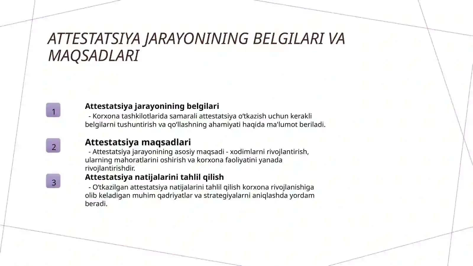 Korxona tashkilotlarida samarali attestation oʻtkazish usullari 3