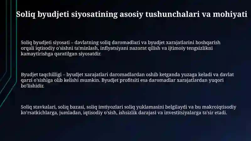 Soliq byudjet siyosati 3