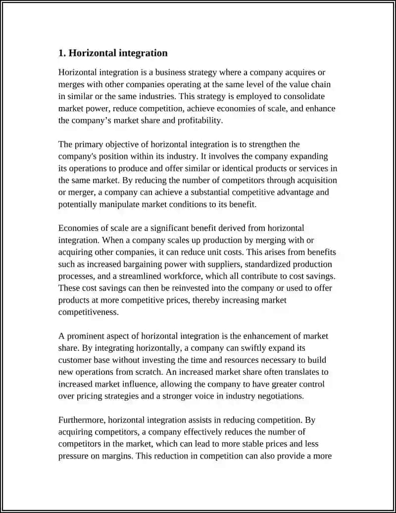 Horizontal Integration 3