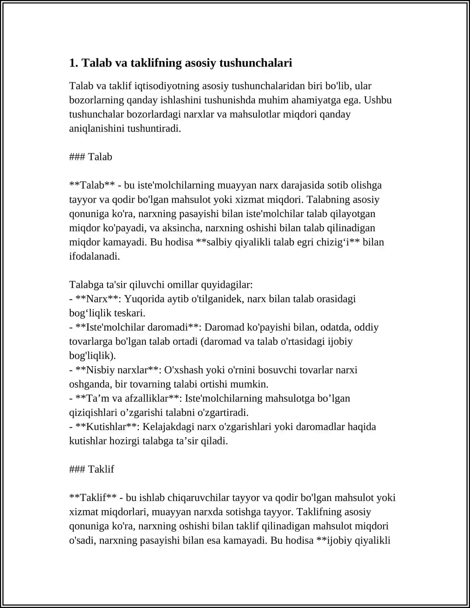 TALAB VA TAKLIF FUKSIYALARINING MATEMATIK MODELI 3