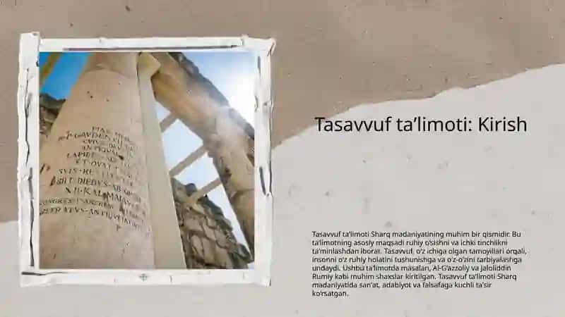 Tasavvuf taʼlimotining Sharq madaniyatiga taʼsiri 3