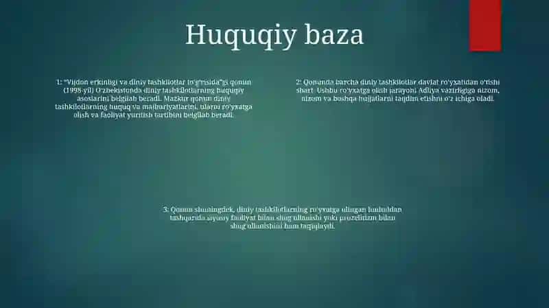 Oʻzbekistonda Faoliyat Yurituvchi Diniy Tashkilotlar 3