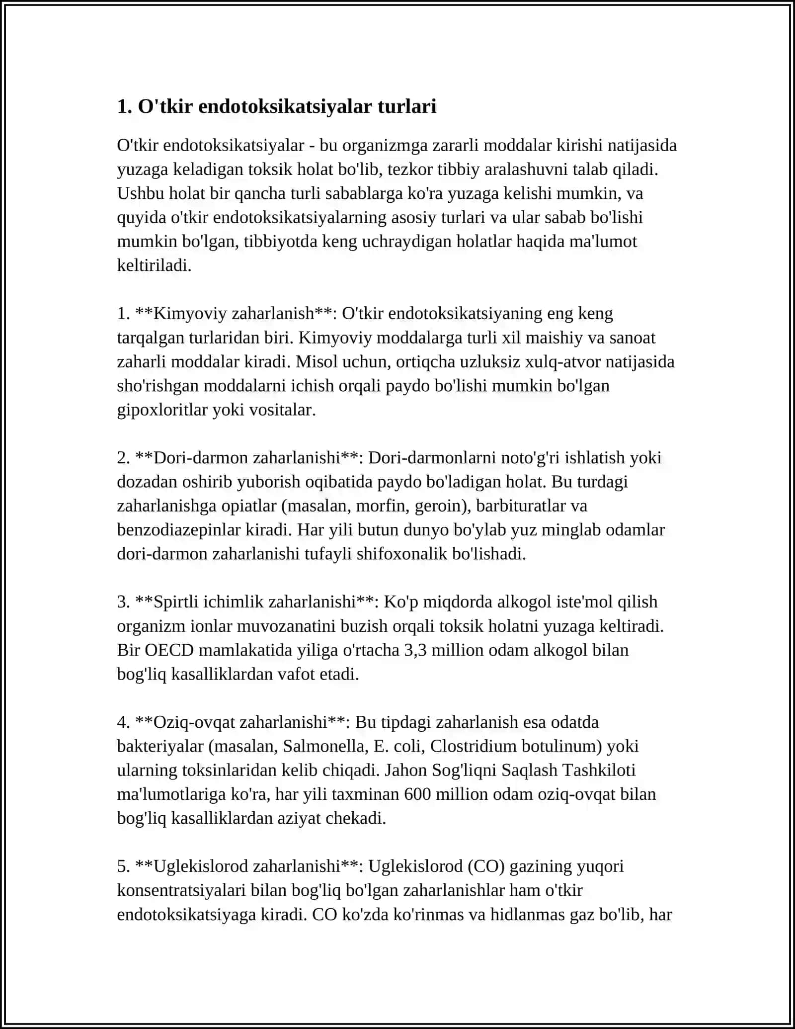 O'TKIR ENDOGEN INTOKSIKATSIYALAR,KOMALAR 3