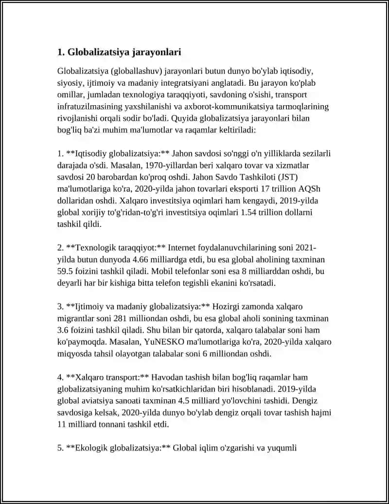 Globalizatsiya jarayonlari 3