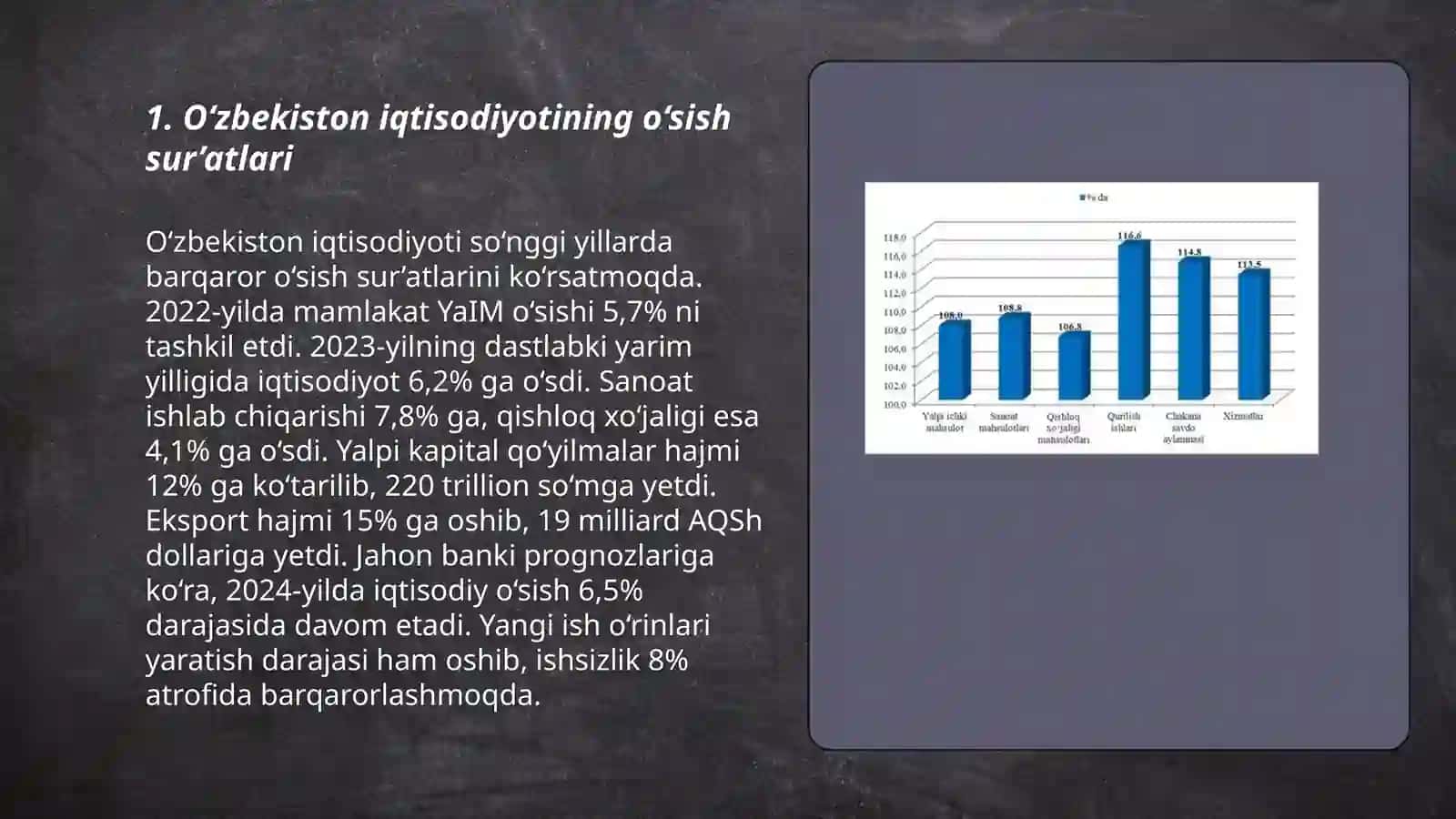 O‘zbekiston iqtisodiyotining o‘sish sur’atlari 3