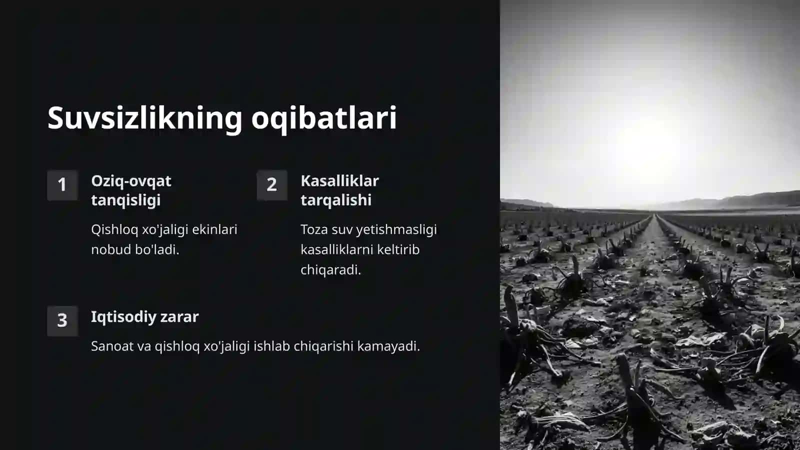 Suvsizlik muammosi: Global tahdid 3