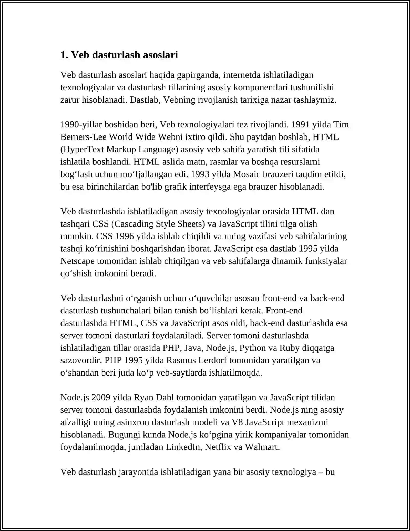 WEB DASTURLASHGA ASOSLANGAN AMALIY TIZIMLAR 3