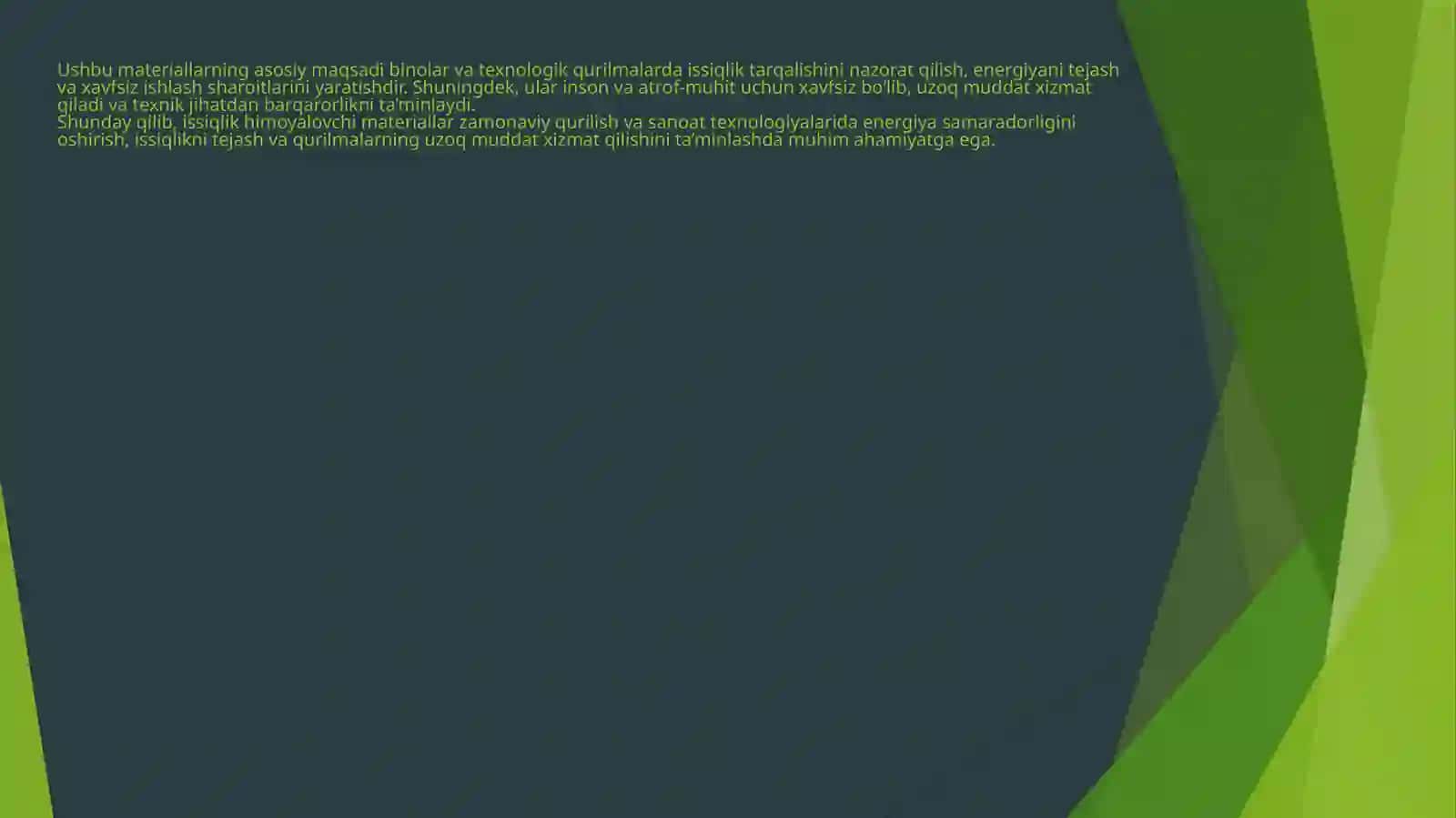 Issiqlik himoya loy'chimateriallari 3